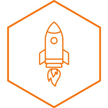 Moda stili izole edilmiş arka planda roket gemisi simgesi