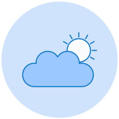 Bulut ve güneş. Web simgesi basit tasarım 