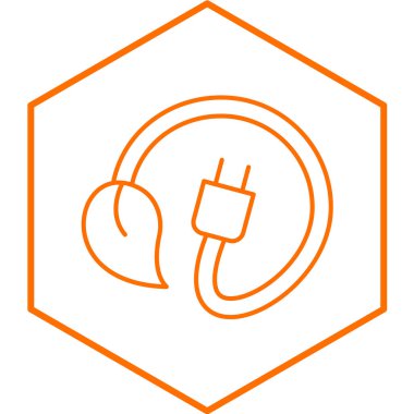 elektrik prizi simgesi. Ağ için enerji kablosu vektör simgelerinin ince çizgi çizimi