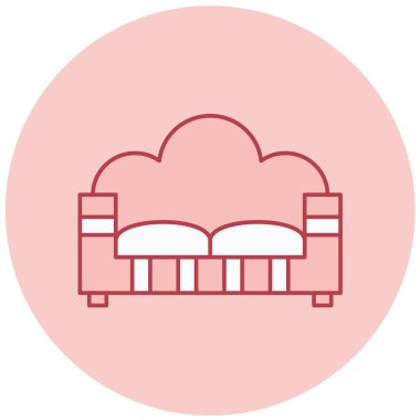 Kanepe. Web simgesi basit illüstrasyon