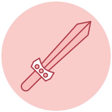 kılıç simgesi, basit tasarım vektör çizimi