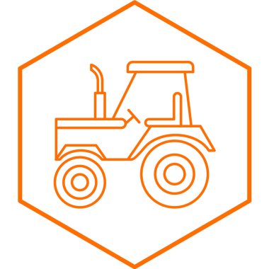 Traktör ikonu. Vektör illüstrasyonu