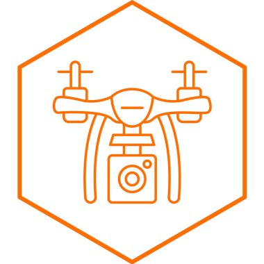 İHA kamera simgesi. Web için helikopter vektör simgelerinin basit çizimi