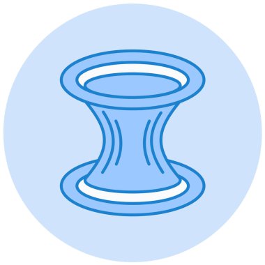 Mavi ve beyaz bir fincanın eşsiz vektör çizimi