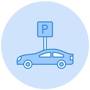 Araba parkı. Web simgesi basit illüstrasyon