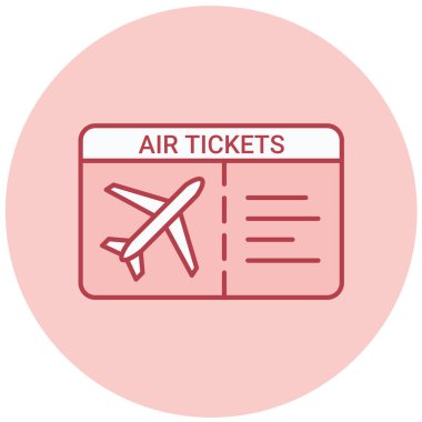 Hava biletleri simgesi, vektör illüstrasyonu