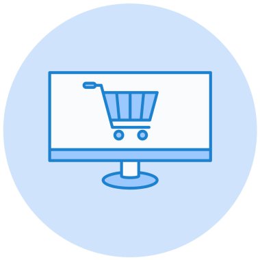 Alışveriş arabası. Basit resimleme