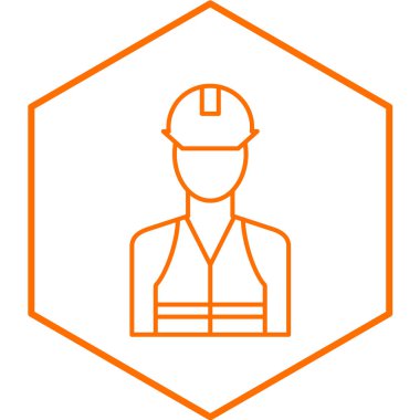 İşçi simgesi düz stil. İnşaat sembolü vektör illüstrasyonu