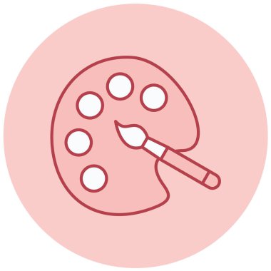 boya paleti ve fırça düz vektör simgesi