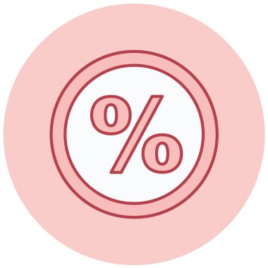 - Yüzde. Web simgesi basit illüstrasyon