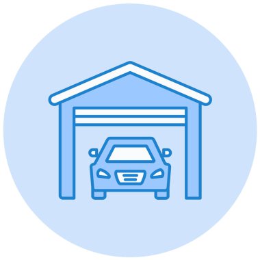 Araba garaj simgesi beyaz arka plan üzerinde