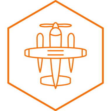 Beyaz arkaplanda izole edilmiş ana hatlı deniz uçağı simgesi. uçak sembolü