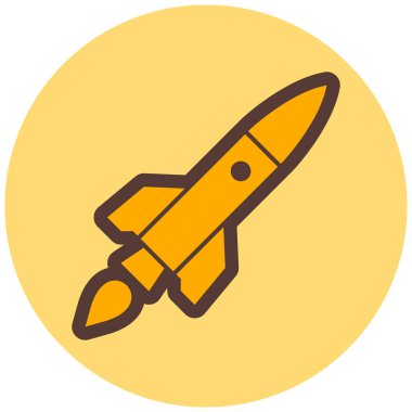 Roket. Web simgesi basit illüstrasyon