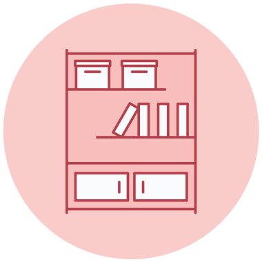 Kütüphane. Web simgesi basit illüstrasyon