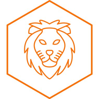 Aslan başı logo tasarım vektör şablonu