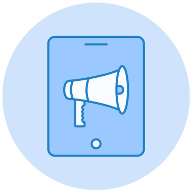 Megafon. Web simgesi basit illüstrasyon