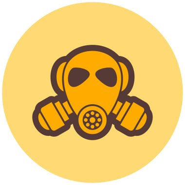 gaz maskesi simgesi, vektör çizim