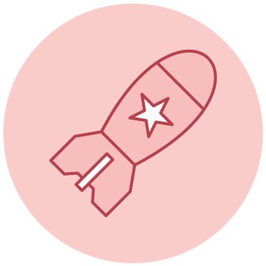 Roket. Web simgesi basit illüstrasyon