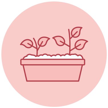 Bitkiler. Web simgesi basit illüstrasyon