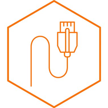 USB kablo ikonu. vektör illüstrasyonu