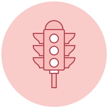 Trafik ışığı vektör çizgisi simgesi