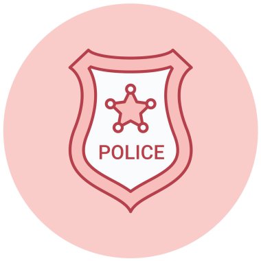 Polis rozeti. Web simgesi basit illüstrasyon