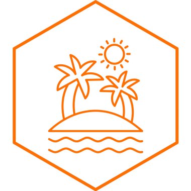 Bir plaj simgesinin vektör çizimi