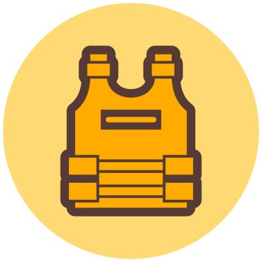 Kurşun geçirmez yelek simgesi, vektör illüstrasyonu basit tasarım