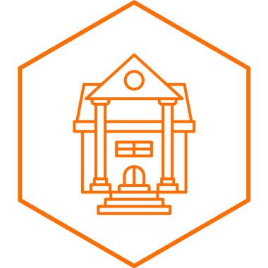 Beyaz arkaplanda konak simgesi izole edildi. vektör illüstrasyonu