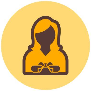 Kadın. Web simgesi basit illüstrasyon