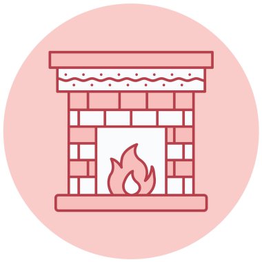 Şömine. Web simgesi basit illüstrasyon