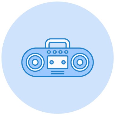 Radyo. Web simgesi basit illüstrasyon