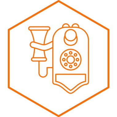 Klasik telefon simgesi, basit tasarım vektör çizimi