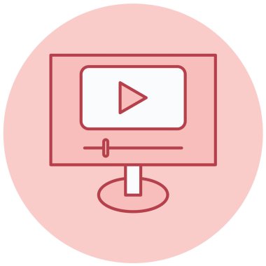 video. Web simgesi basit illüstrasyon