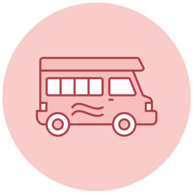 Otobüs. Web simgesi basit tasarım