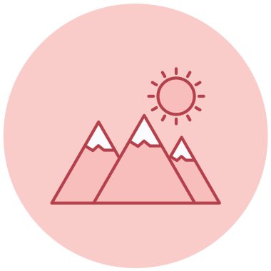 güzel dağlar manzara vektör simgesi