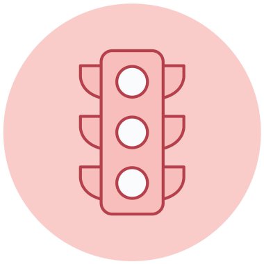 Trafik ışıkları düz vektör simgesi