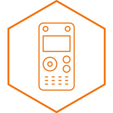 Diktafon simgesi. Web için akıllı telefon vektör simgelerinin basit çizimi