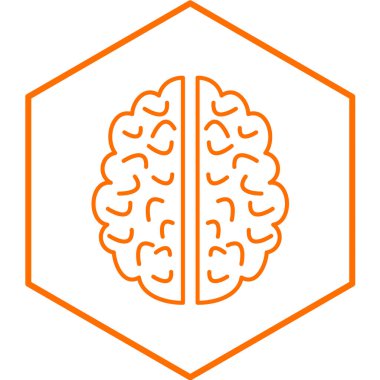 beyin ikonu vektör illüstrasyonu