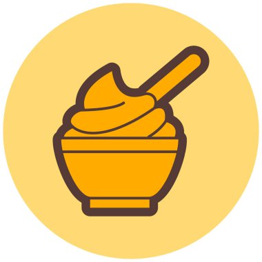 Bir kase yiyecek ve içecek vektör çizimi