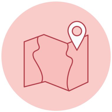 Harita. Web simgesi basit illüstrasyon