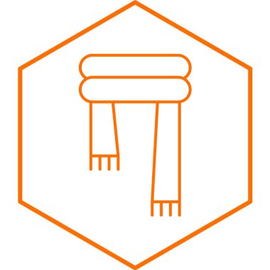 Bir havlu simgesinin vektör illüstrasyonu