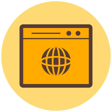 Tarayıcı. Web simgesi basit illüstrasyon