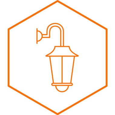 Duvar lambası simgesi. Web için lamba vektör simgelerinin özet çizimi