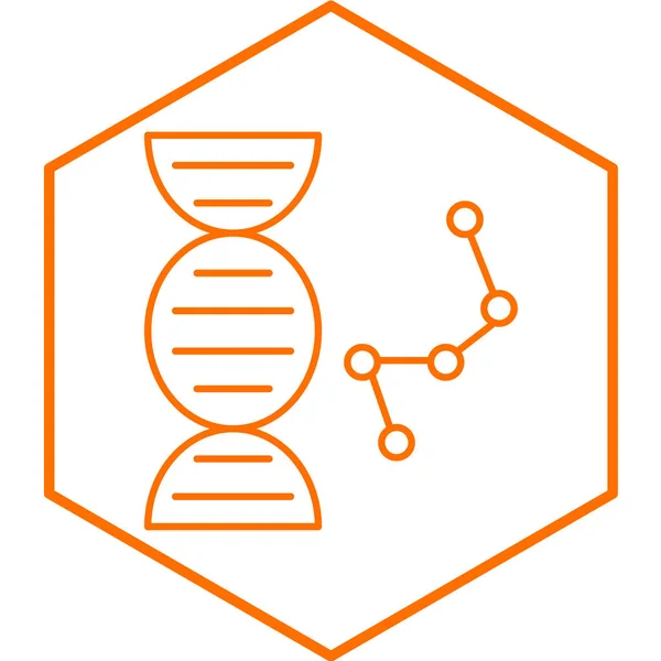 Icona Della Molecola Del Dna Simbolo Linea Sottile Illustrazione Vettoriale — Vettoriale Stock