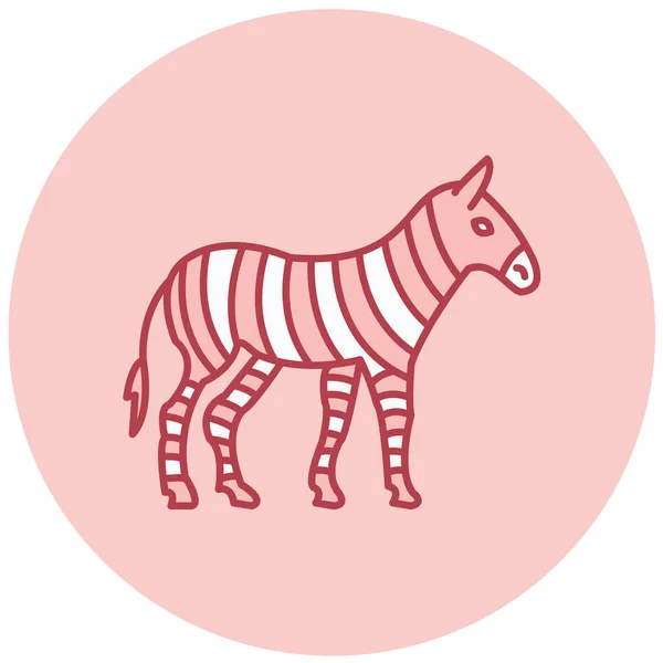 Zebra Ícone Web Ilustração Simples — Vetor de Stock