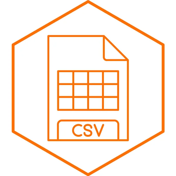 File Csv Icona Semplice Illustrazione Vettoriale — Vettoriale Stock