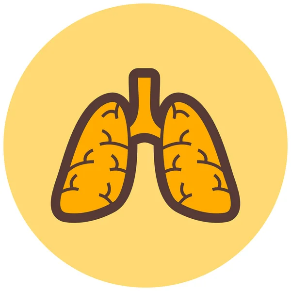 Lungen Web Ikone Einfaches Design — Stockvektor