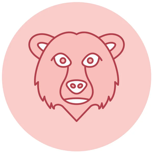 Oso Cara Vector Icono — Vector de stock