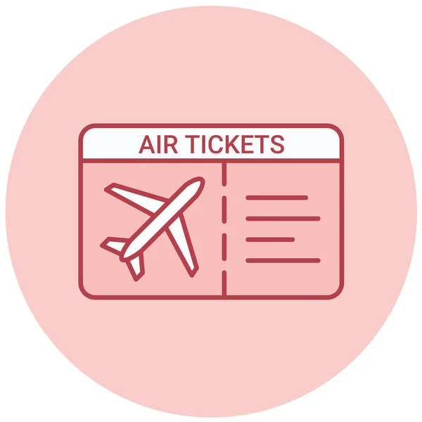 Hava Biletleri Simgesi Vektör Illüstrasyonu — Stok Vektör